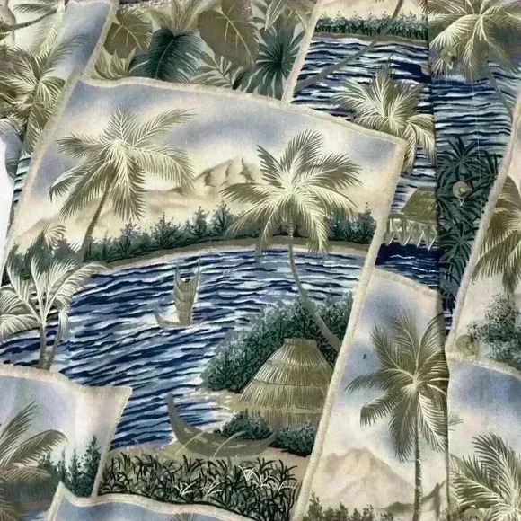 St Johns Bay Mens XXL Button Down Hawaiin Shirt Rayon Island Style Short Sleeve - Picture 7 of 8